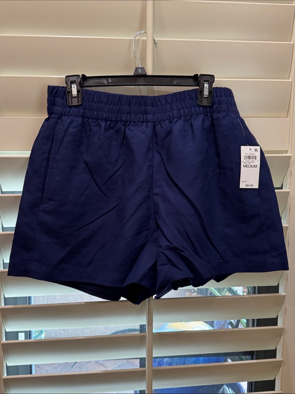 INC International Concepts Navy Elastic-Waist Athletic Shorts